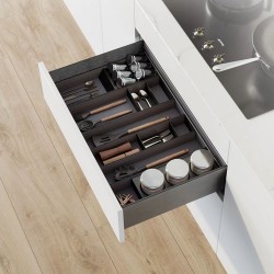 Organisateur Orderbox pour tiroir, 100x470 nn, Gris anthracite, Acier et Bois 