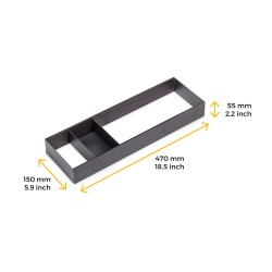 Organisateur Orderbox pour tiroir, 150x470 mm, Gris anthracite, Acier et Bois 