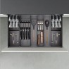 Porte-couteaux Orderbox pour tiroir, 150x470 mm, Gris anthracite, Acier et Bois 