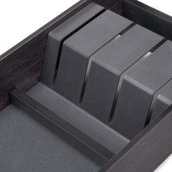 Porte-couteaux Orderbox pour tiroir, 150x470 mm, Gris anthracite, Acier et Bois 