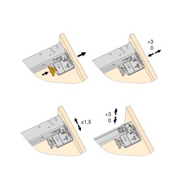 Coulisses Silver à sortie totale avec amortie et crochet, 490, Zingué, Acier 