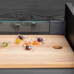 Tiroir extérieur Vertex 40 kg hauteur 93 mm avec côtés en verre, 500, Gris anthracite, Acier et Aluminium et Verre, 1 kit 