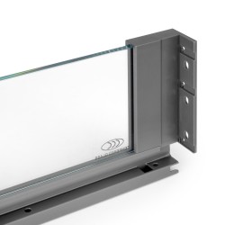 Tiroir extérieur Vertex 40 kg hauteur 131 mm avec côtés en verre, 450, Gris anthracite, 1 kit 