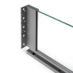 Tiroir extérieur Vertex 40 kg hauteur 178 mm avec côtés en verre, 450, Gris anthracite, 1 kit 