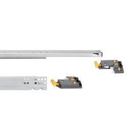 Coulisses Silver à sortie totale avec amortie et crochet, 390, Zingué, Acier, 10 un 