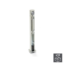 Vérin de réglage pour meuble, réglage latéral, D. 12 mm, hauteur 76 mm, Acier et zamak, 10 ut. 