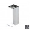 Pied pour meubles, coin, réglable 140 - 150 mm, Plastique, Chromé, 4 u. 