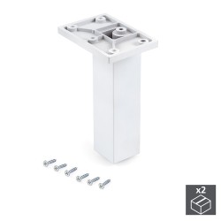 Pied pour meubles, central, réglable 140 - 150 mm, Plastique, Blanc, 2 u. 