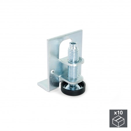 Vérin de réglage pour meubles, réglage intérieur, M10, hauteur 46 mm, Acier et plastique, 10 ut. 