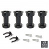 Kit pied réglable avec base pré-assemblée pour meuble, réglable 98 - 115 mm, Plastique, Noir, 10 kit. 