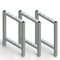 Pieds latéraux pour banc de vestiaire, aluminium, anodisé mat, 3 un. 