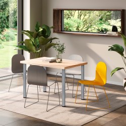 Pieds pour table D. 60 mm en acier, Ø 60, Peint en aluminium, Acier, 1 lt 