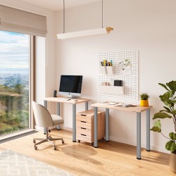 Pieds pour table D. 60 mm en acier, Ø 60, Peint en aluminium, Acier, 1 lt 