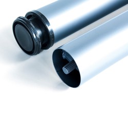 Pieds pour table D. 60 mm en acier, Ø 60, Peint en aluminium, Acier, 1 lt 