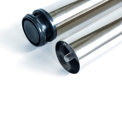 Pieds pour table D. 60 mm en acier, Ø 60, Nickel satiné, Acier, 1 lt 