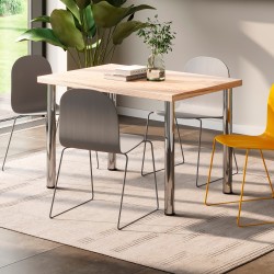 Pieds pour table D. 60 mm en acier, Ø 60, Chromé, Acier, 1 lt 