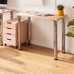 Pieds pour table D. 60 mm en acier, Ø 60, Chromé, Acier, 1 lt 