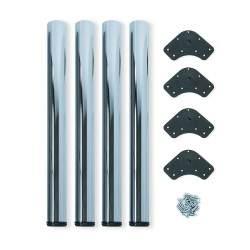 Pieds pour table D. 60 mm en acier, Ø 60, Chromé, Acier, 1 lt 