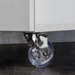 Roulettes Slip transparentes avec plétine de montage, Ø 75, Acier et Plastique, 1 ut. 