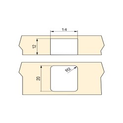 Roulettes pour meubles, à galet, D. 13 mm, Acier et plastique, 20 ut. 