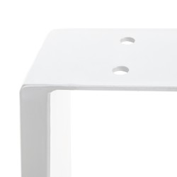 Pieds rectangulaires Square pour table, 600, Peint en blanc, Acier, 2 u 
