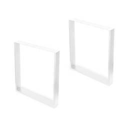 Pieds rectangulaires Square pour table, 600, Peint en blanc, Acier, 2 u 