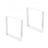 Pieds rectangulaires Square pour table, 600, Peint en blanc, Acier, 2 u 