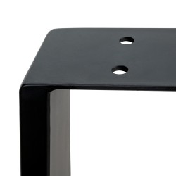 Pieds rectangulaires Square pour table, 600, Peint en noir, Acier, 2 u 