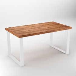 Pieds rectangulaires Square pour table, 800, Peint en blanc, Acier, 2 u 