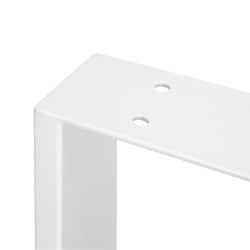 Pieds rectangulaires Square pour table, 800, Peint en blanc, Acier, 2 u 