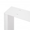 Pieds rectangulaires Square pour table, 800, Peint en blanc, Acier, 2 u 