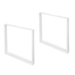 Pieds rectangulaires Square pour table, 800, Peint en blanc, Acier, 2 u 