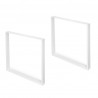 Pieds rectangulaires Square pour table, 800, Peint en blanc, Acier, 2 u 