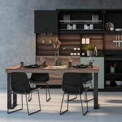 Pieds rectangulaires Square pour table, 800, Peint en noir, Acier, 2 u 