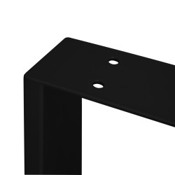 Pieds rectangulaires Square pour table, 800, Peint en noir, Acier, 2 u 