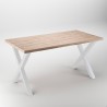 Pieds Cross pour table, 695, Peint en blanc, Acier, 2 u 