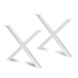 Pieds Cross pour table, 695, Peint en blanc, Acier, 2 u 
