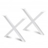 Pieds Cross pour table, 695, Peint en blanc, Acier, 2 u 