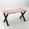 Pieds Cross pour table, 695, Peint en noir, Acier, 2 u 