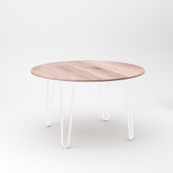 Pieds Hairpin de 2 barres par table, 400, Peint en blanc, Acier, 4 u 