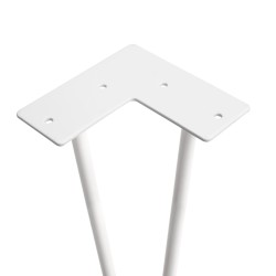 Pieds Hairpin de 2 barres par table, 400, Peint en blanc, Acier, 4 u 