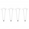 Pieds Hairpin de 2 barres par table, 400, Peint en blanc, Acier, 4 u 