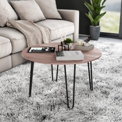 Pieds Hairpin de 2 barres par table, 400, Peint en noir, Acier, 4 u 