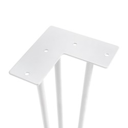 Pieds Hairpin de 3 barres par table, 710, Peint en blanc, Acier, 4 u 