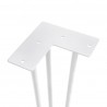 Pieds Hairpin de 3 barres par table, 710, Peint en blanc, Acier, 4 u 