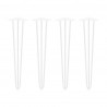 Pieds Hairpin de 3 barres par table, 710, Peint en blanc, Acier, 4 u 