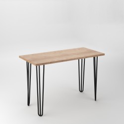 Pieds Hairpin de 3 barres par table, 710, Peint en noir, Acier, 4 u 