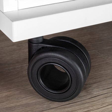 Kit roulettes Hole avec plétine de montage, Ø 65, Peint en noir, Acier et Plastique, 1 ut. 