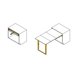 Coulisses pour table à rallonge Party, Inox brossé , Aluminium, 1 ut. 