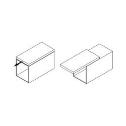 Coulisses pour table coulissante Twice Top, Anodisé mat, Aluminium, 1 ut. 